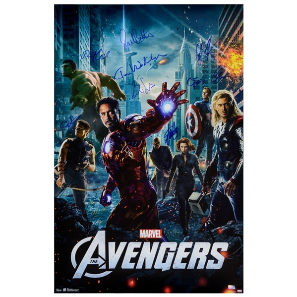 Marvels The Avengers Cast Autographed 2012 Avengers 24x36 Movie Poster * Hemsworth, Gregg, Ruffalo, Evans, Hiddleston, Renner, Bettany, Smulders, Stan Lee