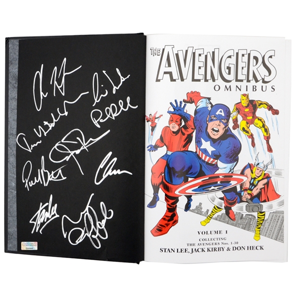 Chris Evans, Chris Hemsworth, Mark Ruffalo, Stan Lee Avengers Cast Autographed The Avengers Omnibus Volume 1