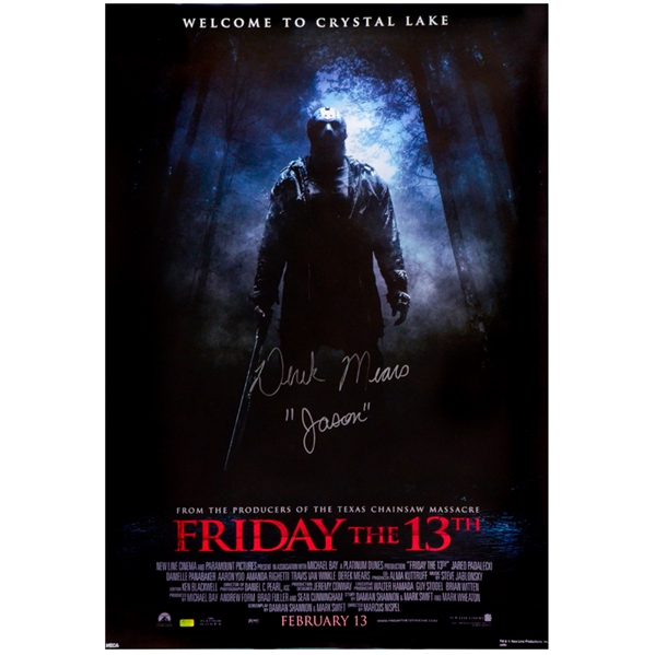 Derek Mears Autographed 2009 Friday The 13th 27x39 Single-Sided Movie Poster