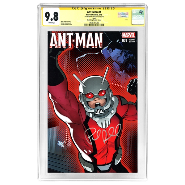 Paul Rudd Autographed Ant-Man #1 Shrinking Variant Cover CGC Signature Series 9.8