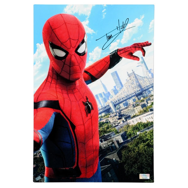 Tom Holland Autographed Spider-Man Homecoming 12x18 CinaPanel