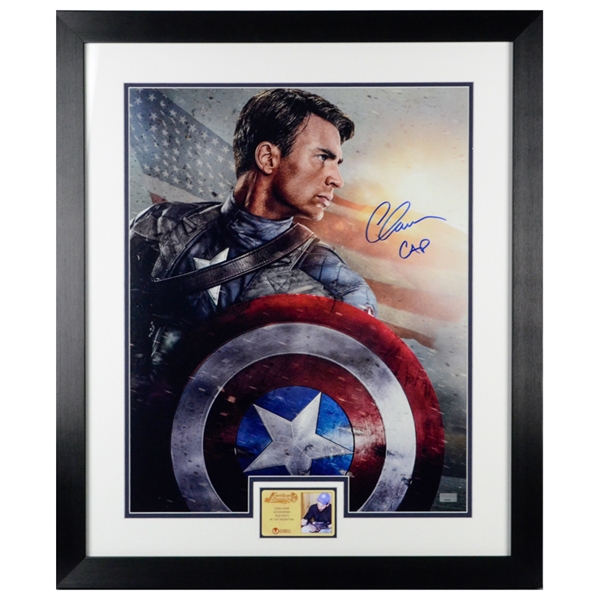 Chris Evans Autographed Captain America The First Avenger 16x20 Framed Photo