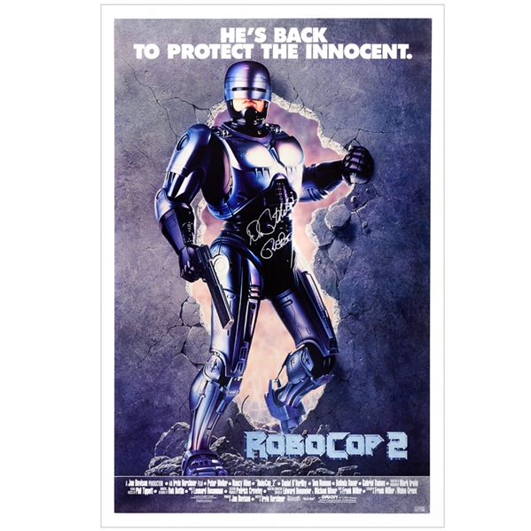 Peter Weller Autographed 1990 RoboCop 2 27x40 Single Sided Original Movie Poster