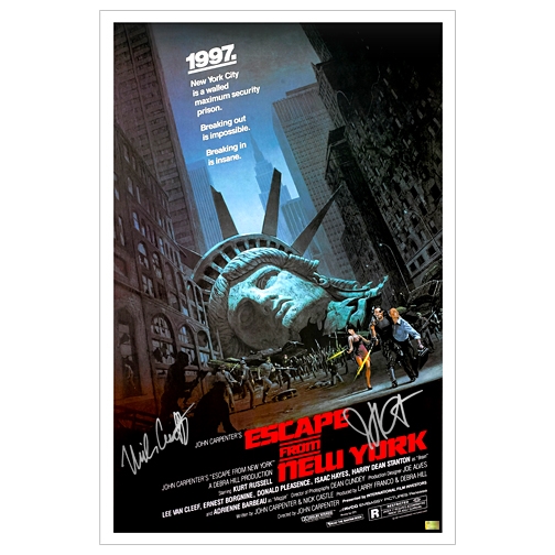 Nick Castle and John Carpenter Autographed Escape from New York 16x24 Poster