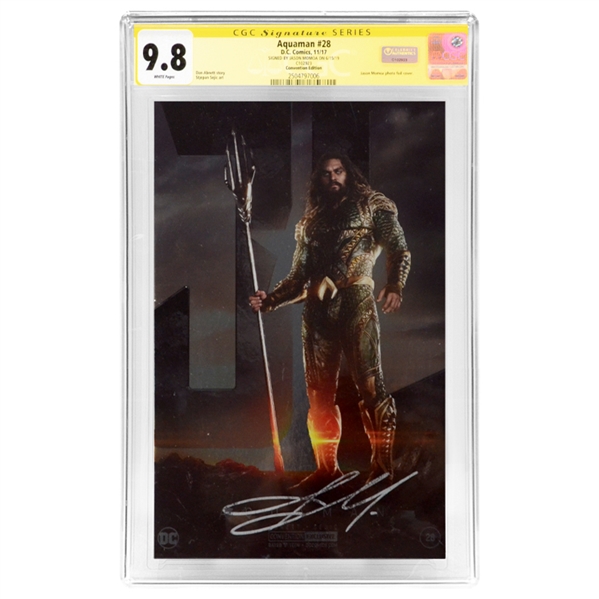 Jason Momoa Autographed Aquaman #28 CGC SS Signature Series 9.8 