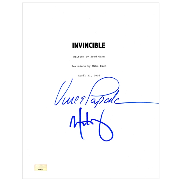 Mark Wahlberg, Vince Papale Autographed Invincible Script Cover