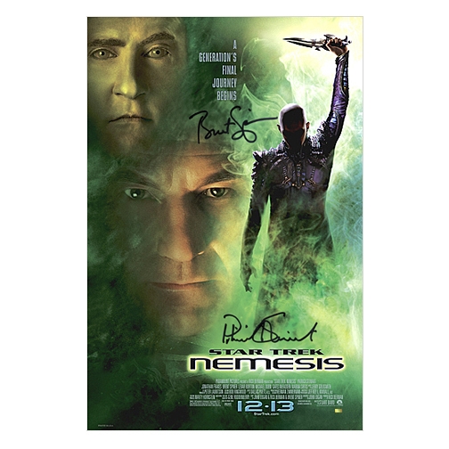 Patrick Stewart and Brent Spiner Autographed 16×24 Star Trek Nemesis Poster