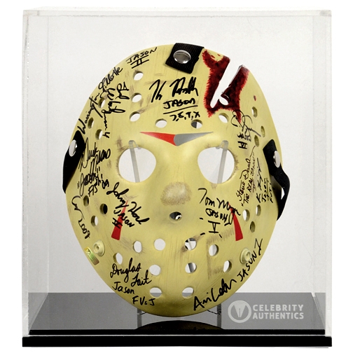 Friday the 13th Jason Voorhees Cast Autographed 1:1 Scale Mask Series 2 with Display Case