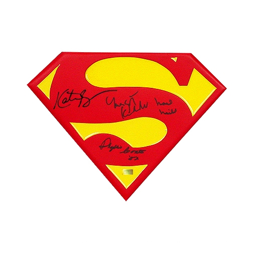 Kate Bosworth, Margot Kidder, Noel Neill and Phyllis Coates Autographed Lois Lane Superman Emblem