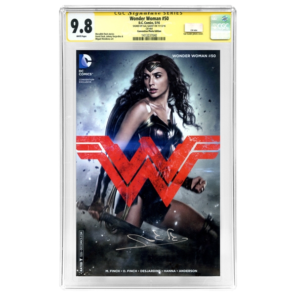 Gal Gadot Autographed 2016 Wonder Woman #50 Photo Variant CGC Signature Series 9.8 Comic