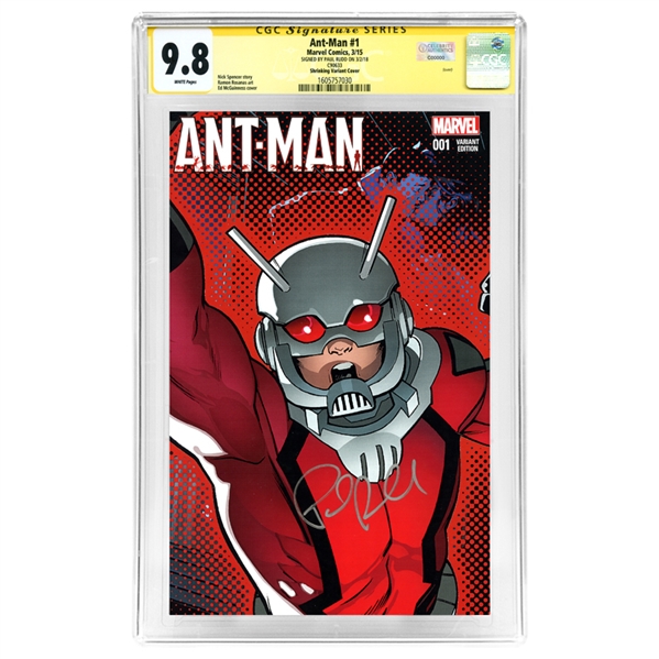 Paul Rudd Autographed 2015 Ant-Man #1 Shrinking Variant Cover CGC SS 9.8 * 1 of 1