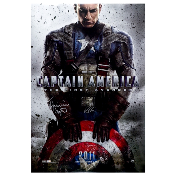 Chris Evans and Dominic Cooper Autographed 27×40 Captain America: 2011 The First Avenger Original Movie Poster
