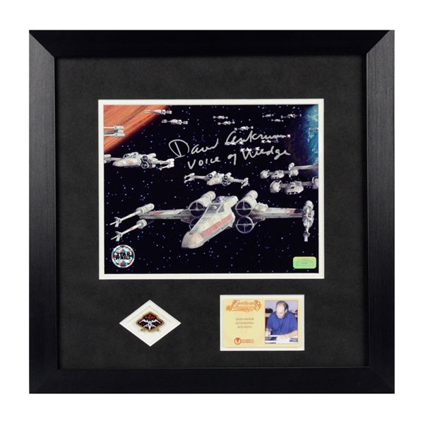 David Ankrum Autographed Star Wars Wedge 8x10 Photo Framed With X-Wing Pin