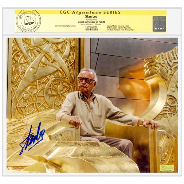 Stan Lee Autographed Rare Throne of Asgard 8x10 Photo * CGC SS