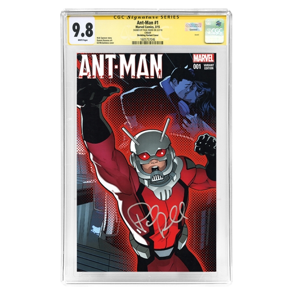 Paul Rudd Autographed 2015 Ant-Man #1 Shrinking Variant Cover CGC SS 9.8 * 1 of 1 (mint)