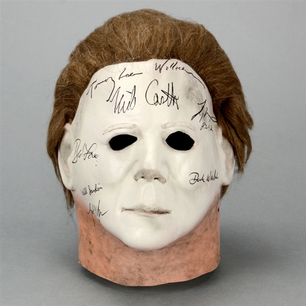  Dick Warlock, Nick Castle, Tony Moran and Halloween Cast Autographed Michael Myers Mask