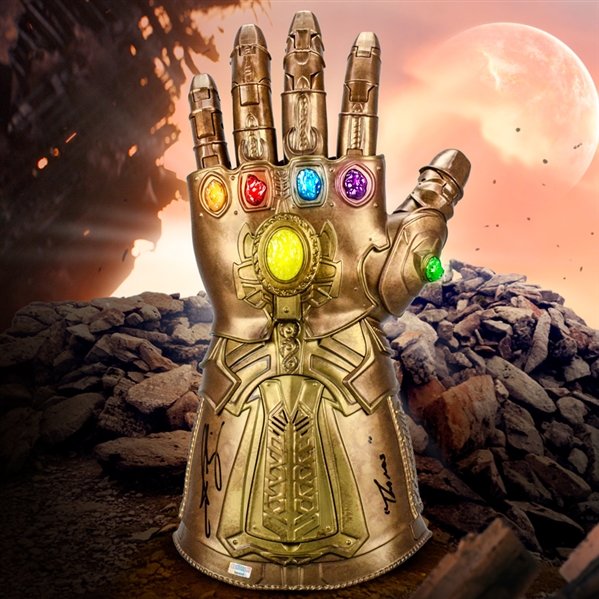 Josh Brolin Autographed Marvel Legends Avengers Infinity Gauntlet with Thanos Inscription