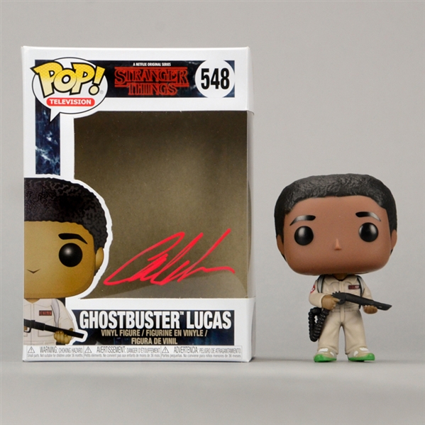 Caleb McLaughlin Autographed Stranger Things Ghostbuster Lucas #548 Pop! Vinyl Figure