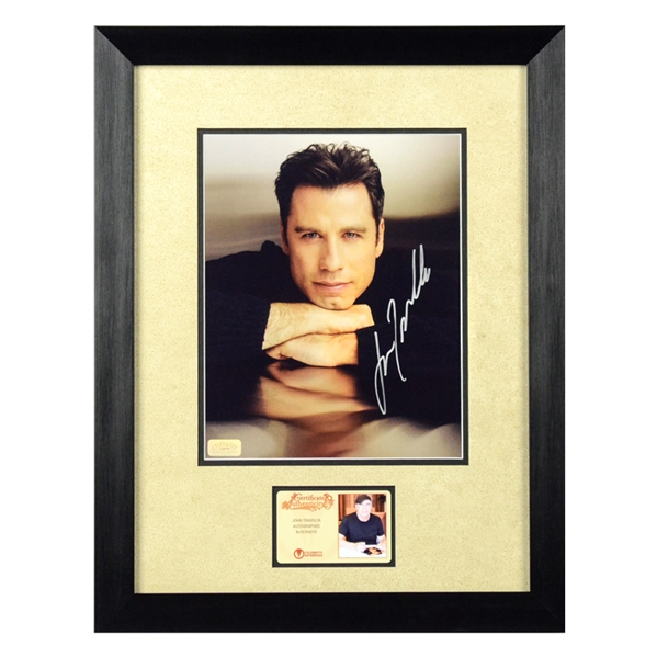 John Travolta Autographed Portrait 8x10 Framed Photo
