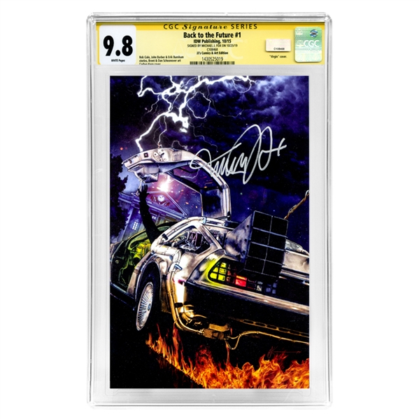 Michael J. Fox Autographed Back to the Future #1 CGC SS 9.8 Mint JJ Comics Exclusive Corbyn Kern Variant (mint)