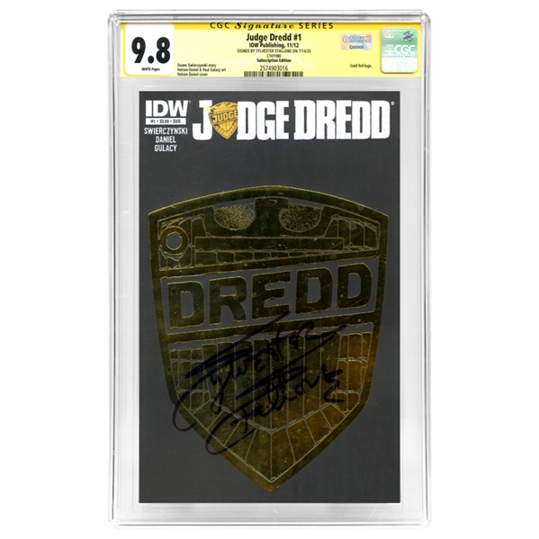 Sylvester Stallone Autographed 2012 Judge Dredd #1 CGC SS 9.8 (mint)