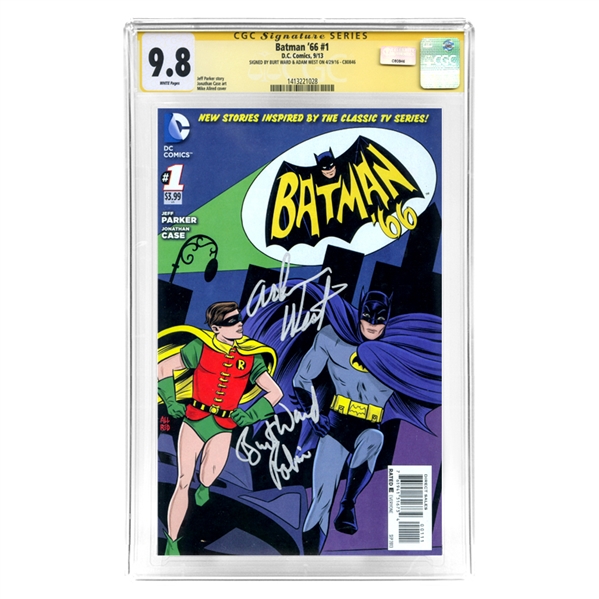Adam West and Burt Ward Autographed 2013 Batman 66 #1 CGC SS 9.8 Comic (mint)