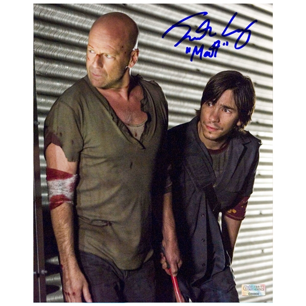 Justin Long Autographed Live Free or Die Hard 8x10 Scene Photo
