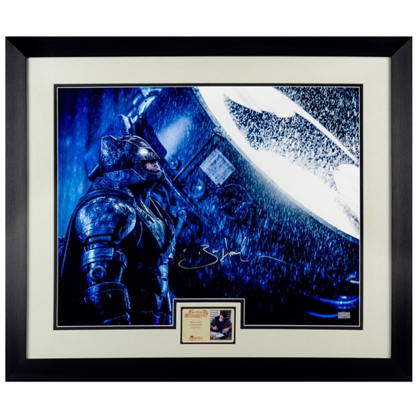 Ben Affleck Autographed Batman vs Superman Dawn of Justice Bat Signal 16x20 Framed Photo