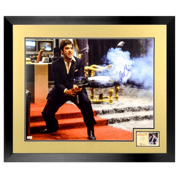 Al Pacino Autographed Scarface Tony Montana Say Hello To My Little Friend 16x20 Framed Photo