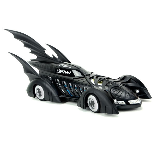 Val Kilmer Autographed 1995 Batman Forever 1:18 Scale Batmobile with Batman Inscription