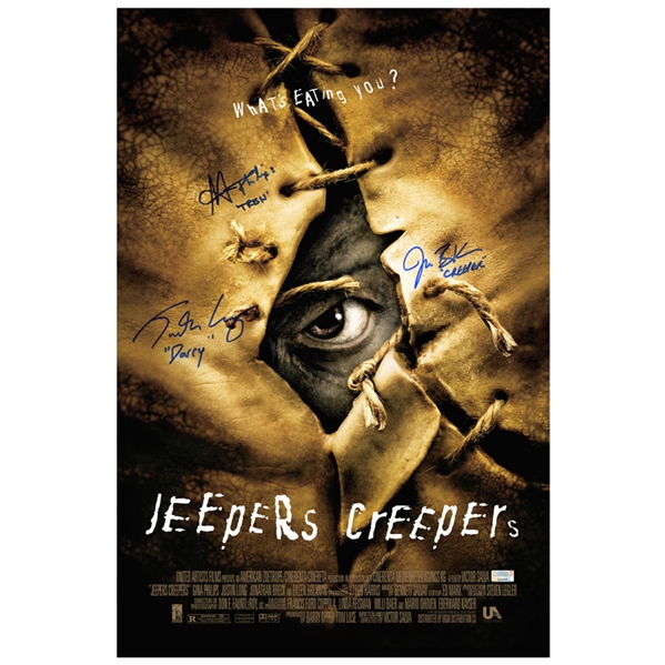 Jonathan Breck, Justin Long, Gina Philips Autographed 2001 Jeepers Creepers 16x24 Movie Poster