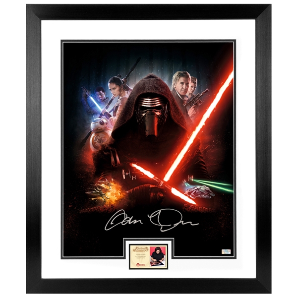 Adam Driver Autographed Star Wars: The Force Awakens Kylo Ren International 16x20 Framed Photo