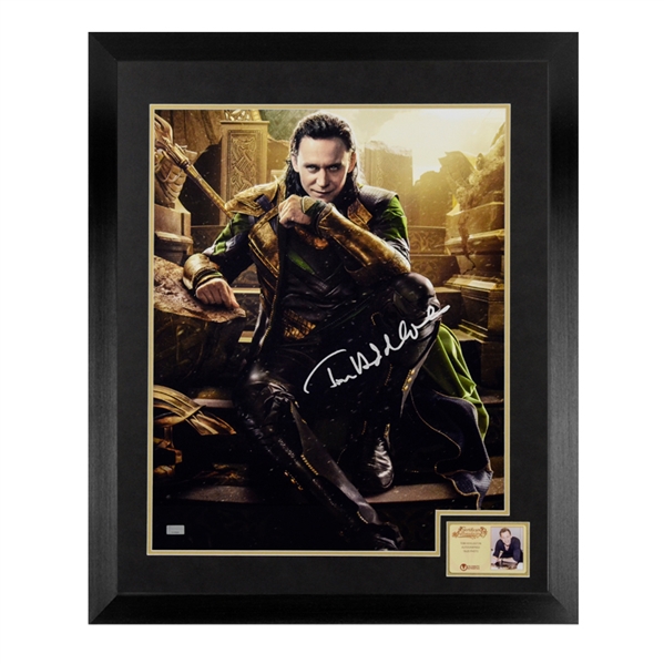 Tom Hiddleston Autographed Thor Loki Master of Mischief 16x20 Framed Photo