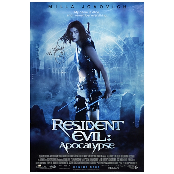 Milla Jovovich Autographed 2004 Resident Evil Apocalypse 27x40 Original Single-Sided Movie Poster