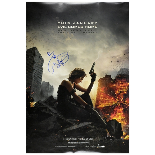 Milla Jovovich Autographed 2016 Resident Evil: The Final Chapter 27x40 Double-Sided Original Movie Poster