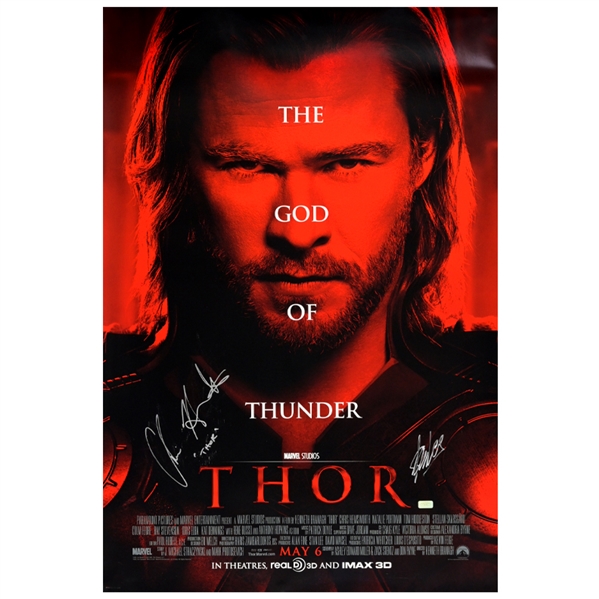  Chris Hemsworth, Stan Lee Autographed 2011 Thor Original 27x40 D/S Movie Poster