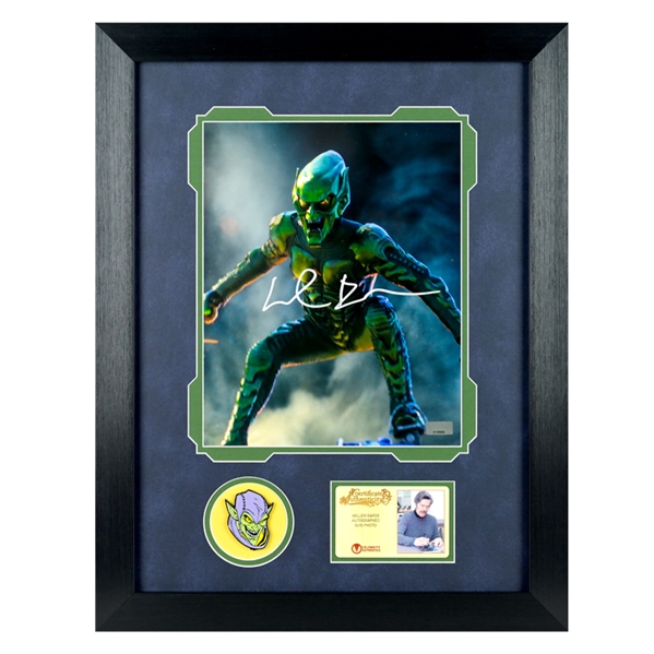 Willem Dafoe Autographed 2021 Spider-Man No Way Home Green Goblin 8x10 Photo Framed Display with Collector Pin