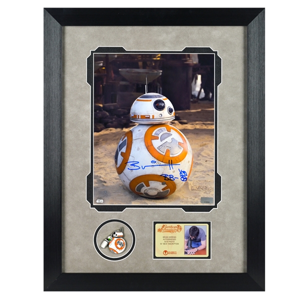 Brian Herring Autographed Star Wars The Force Awakens BB-8 8×10 Photo Framed Display with Collector Pin