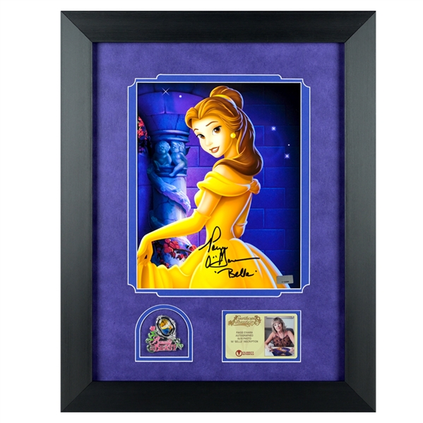 Paige OHara Autographed Beauty & the Beast Belle 8x10 Photo Framed Display with Collector Pin