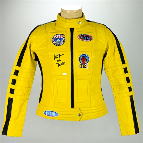  Uma Thurman Autographed Kill Bill The Bride Leather Motorcycle Jacket with The Bride Inscription