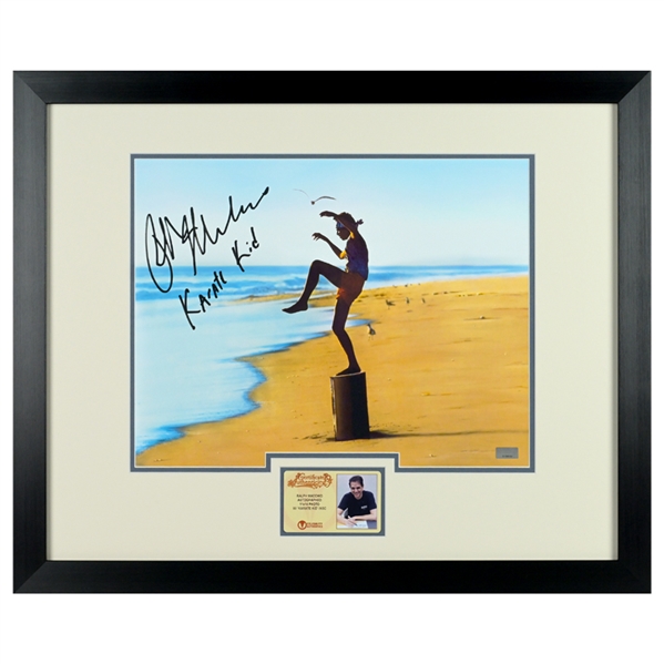 Ralph Macchio Autographed 1984 The Karate Kid Daniel LaRusso 11x14 Photo Framed Display with Collector Pin