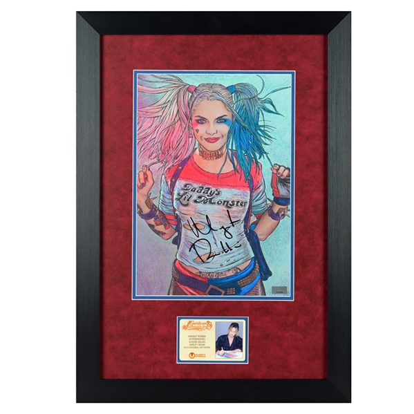 Margot Robbie Autographed Suicide Squad Harley Quinn Original 9x12 Framed Artwork