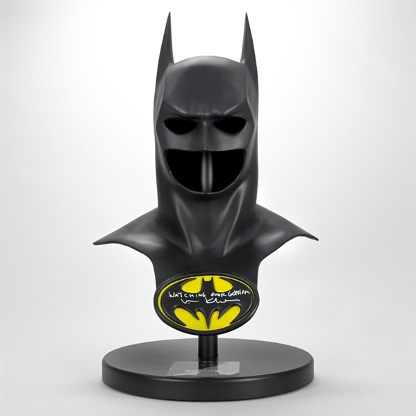 Val Kilmer Autographed HCG Batman Forever 1:1 Scale Cowl with Watching Over Gotham Inscription
