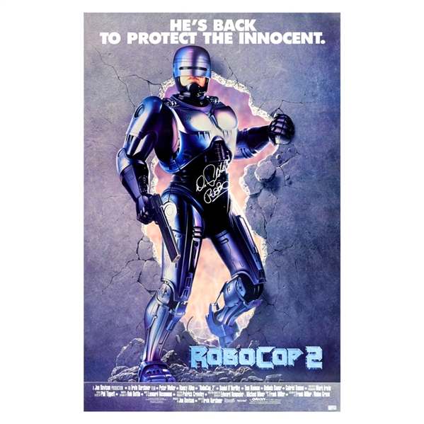  Peter Weller Autographed 1990 RoboCop 2 27x40 Single-Sided Original Movie Poster
