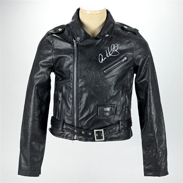 Anne Hathaway Autographed Catwoman Leather Jacket with Batman Insignia