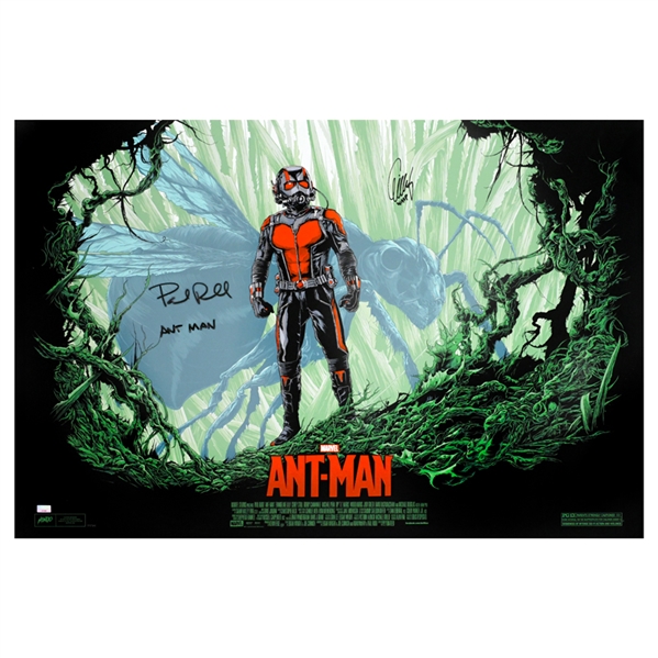 Paul Rudd, Evangeline Lilly Autographed Mondo Ant-Man 24x36 Poster by Ken Taylor with Inscriptions