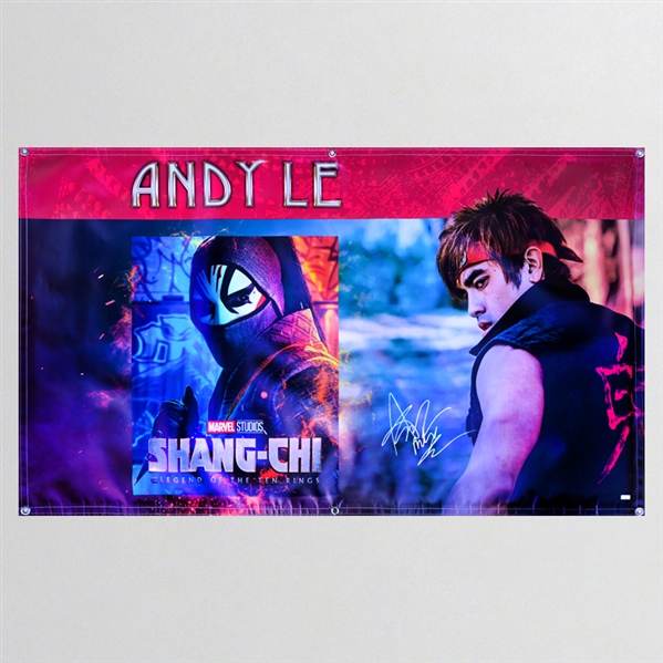 Andy Le Autographed Shang-Chi Legend of the Ten Rings 2 x 5 Vinyl Appearance Banner
