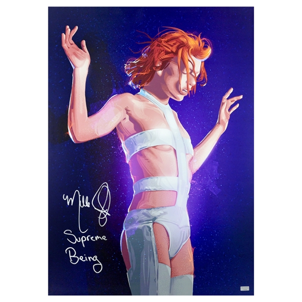 Milla Jovovich Fifth Element Leeloo 18 3/4 x 26 3/4 Metal Print with Supreme Being Inscription 