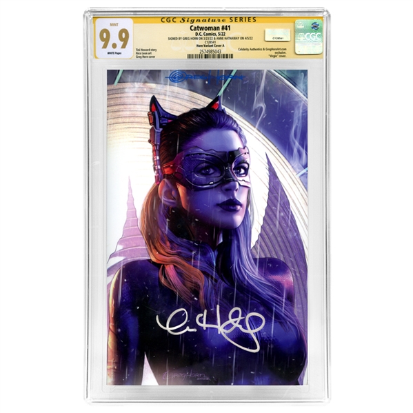 Anne Hathaway, Greg Horn Autographed 2022 Catwoman #41 Horn Cover Variant A CGC SS 9.9 Mint