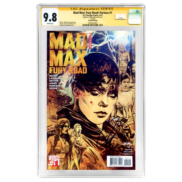 Tom Hardy Autographed 2015 Mad Max Fury Road: Furiosa #1 CGC SS 9.8 Second Printing